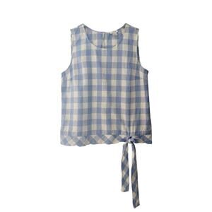 J. Crew Gingham Sleeveless Blouse Sz 6